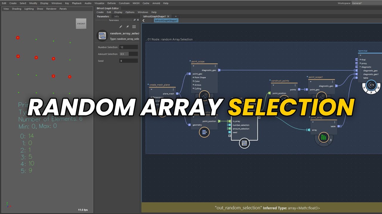 Maya Random Select Script How to Use random_array_selection Node in Maya Bifrost (Shuffle ...