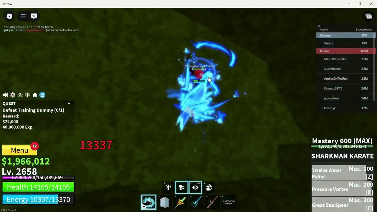 Ice and Sharkman Karate Combo - 26K DAMAGE! (Blox Fruits)