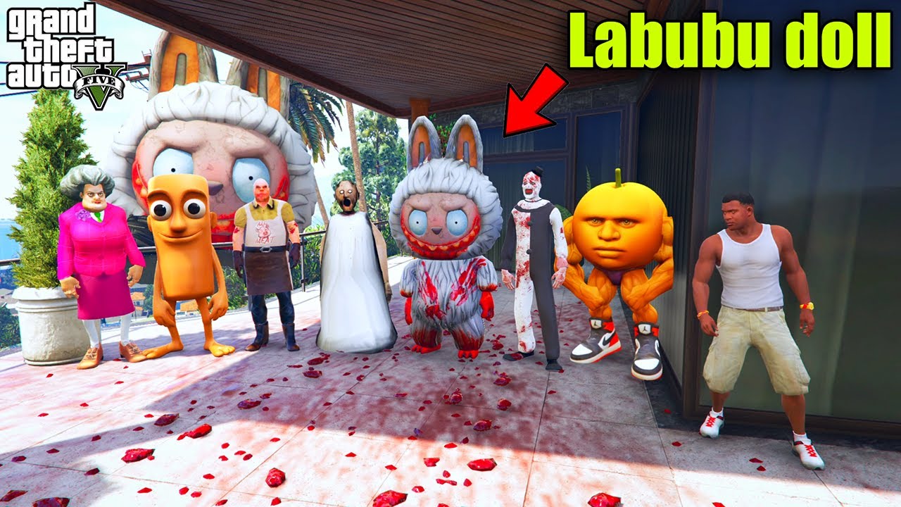 Franklin Playing Chupan Chupai With Labubu Doll and Tung Tung Tung Sahur & Serbian Dancing Lady GTA5
