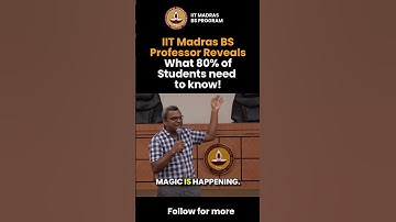 IIT Madras BS Professor Reveals What 80% of Students need to know!😮