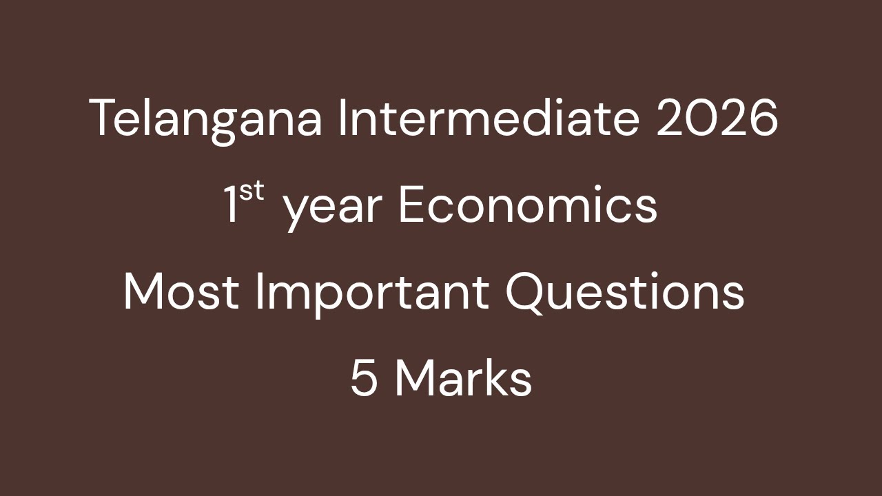Inter 1st Year Economics 5 Marks Important Questions