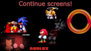 (old) ROBLOX Sonic.exe: the disaster ALL CONTINUE SCREENS and EXE appearances