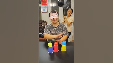 Blindfold Color Matching Challenge🟧🤣(Cup & Ball Part 1)
