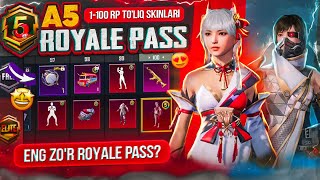 🔥 A5 ROYALE PASS TO'LIQ / 😱 1-RPdan 100-RPgacha / 🤔 ENG ZO'R RP? - M762? / 🪭 XITOYCHA ROYALE PASS