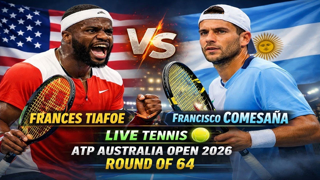 LIVE TENNIS 🔴 Tiafoe Vs Comesana | Australian Open 2026 | R64 - YouTube