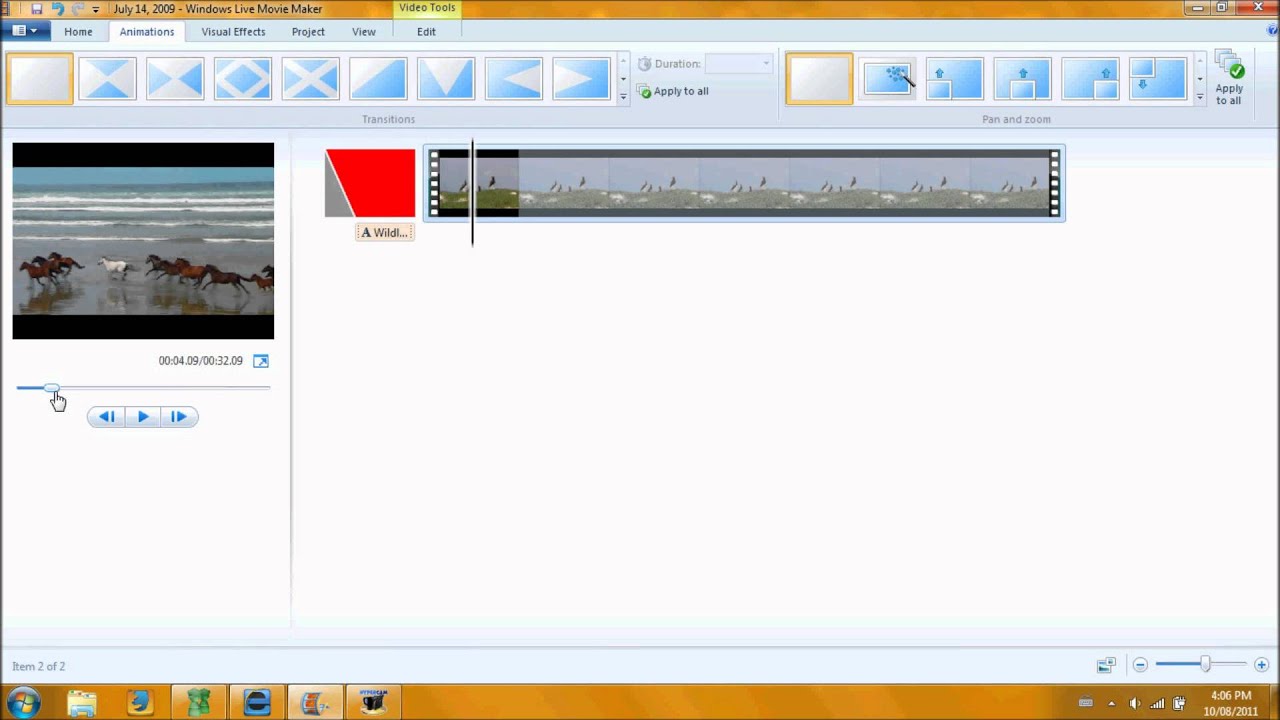 Windows Live Movie Maker (Windows 7) Basic Tutorial - YouTube