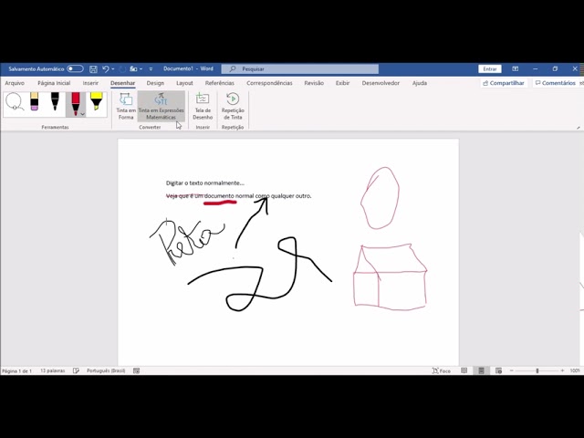 Desenhar no Word (desenhar à mão livre) - Microsoft 365 