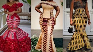 Beautiful and latest kente dress styles for ladies | wedding guest outfit | asoebi styles