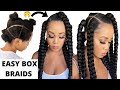 🔥How To: EASY BOX BRAIDS / RUBBER BAND METHOD/ TENSION FREE/ Protective Style / Tupo1
