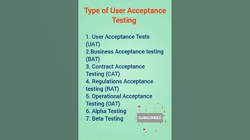 Type of Acceptance Testing #shorts #testing