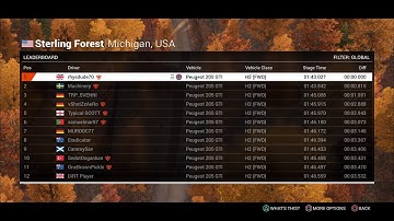 DiRT 4 World Record #9 - Sterling Forest Peugeot 205 Rally - 1:43.027