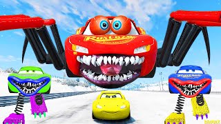 Epic Escape From The Lightning Mcqueen Boxy Boo Eater Giant Spider Mcqueen Car Mcqueen Vs Mcqueen