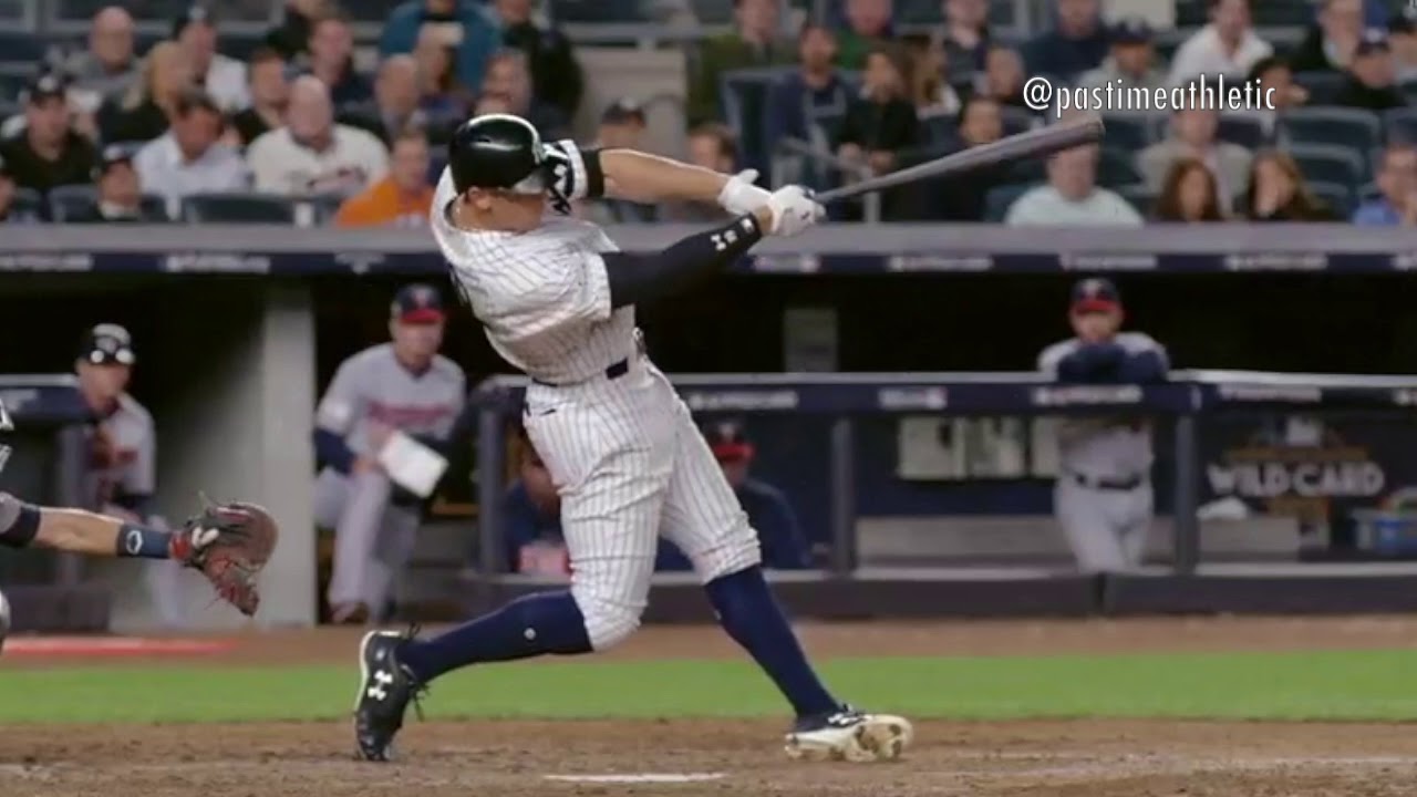 Aaron Judge Hitting Mechanics Slow Motion Baseball Swing