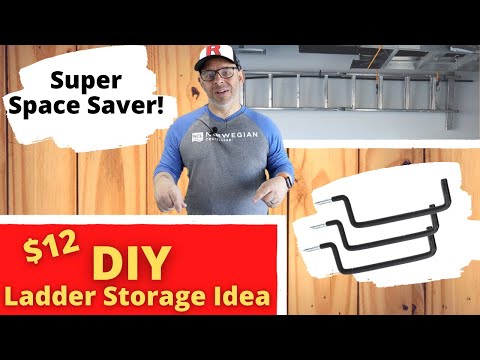 DIY Ladder Storage Idea for $12 | How to install Bluehawk ladder hooks