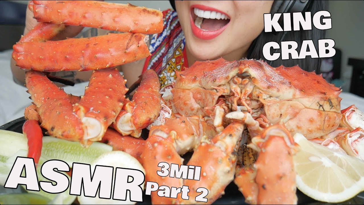 ASMR WHOLE GIANT KING CRAB ***3 MIL PART 2*** (EATING SOUNDS) NO TALKING | SAS-ASMR chewing gum silence