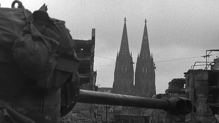 Cpl. Clarence Smoyer in a Pershing tank in Cologne...