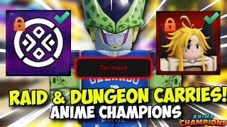 [ALL CODES] TORMENT RAID & Dungeon CARRIES in Anime Champions! ASTRAL & Rune Farming!
