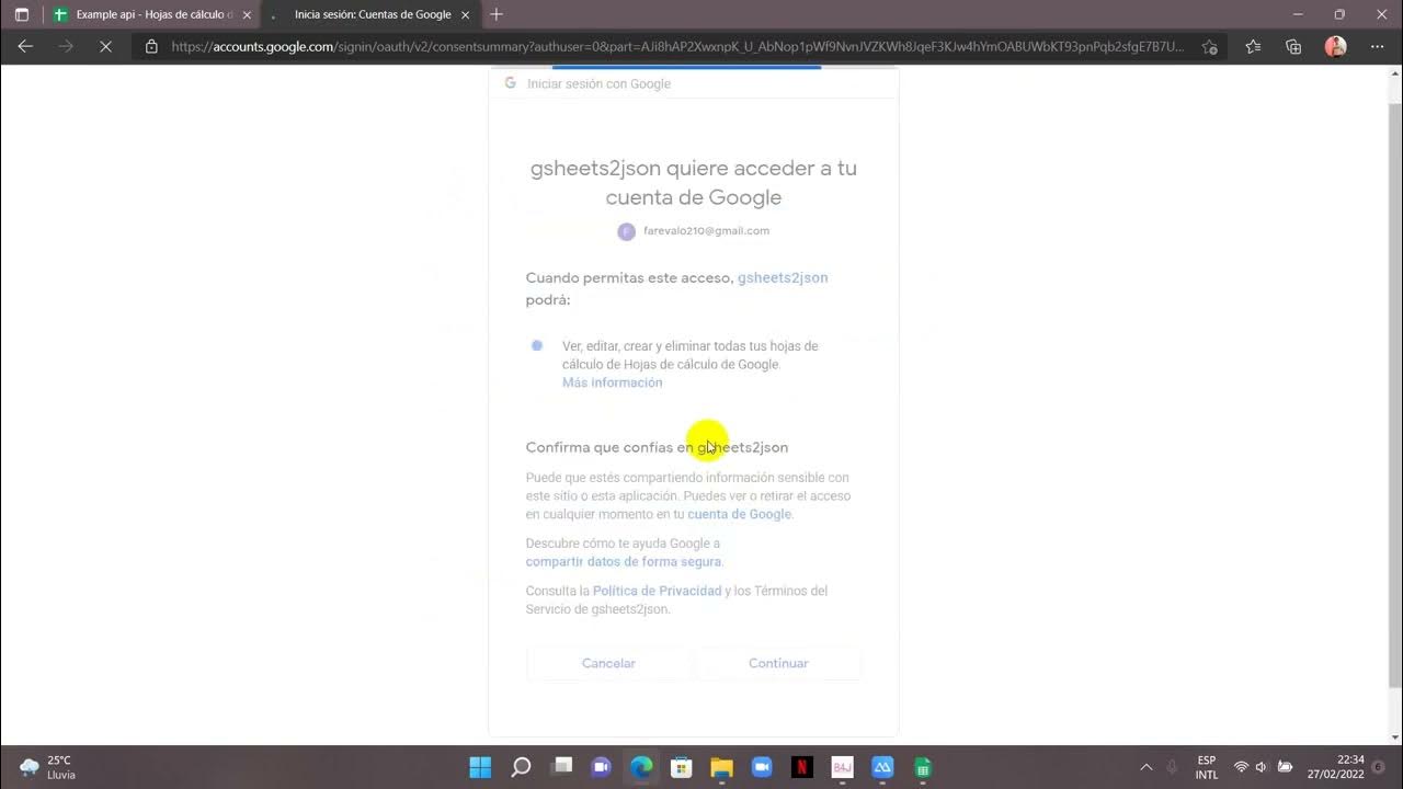 b4j test Google Sheets API v4 YouTube