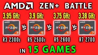 Ryzen 3 2300x vs Ryzen 5 2500x vs Ryzen 5 2600 vs Ryzen 7 2700 in 15 Games or Zen+ Battle
