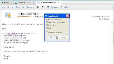 IBM Notes 9 Social Edition   Call People Identified by Live Text