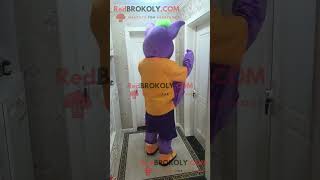 Very Funny Purple Bat Mascot Costume: Batty Banter & Winged Wonders