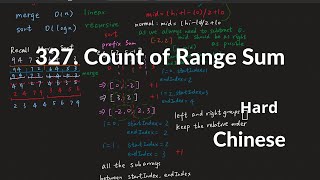 LeetCode 327. Count of Range Sum 中文解释 Chinese Version