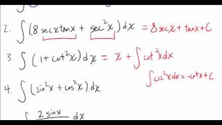 Basic Integration: Example 2 - Involves Trig Functions