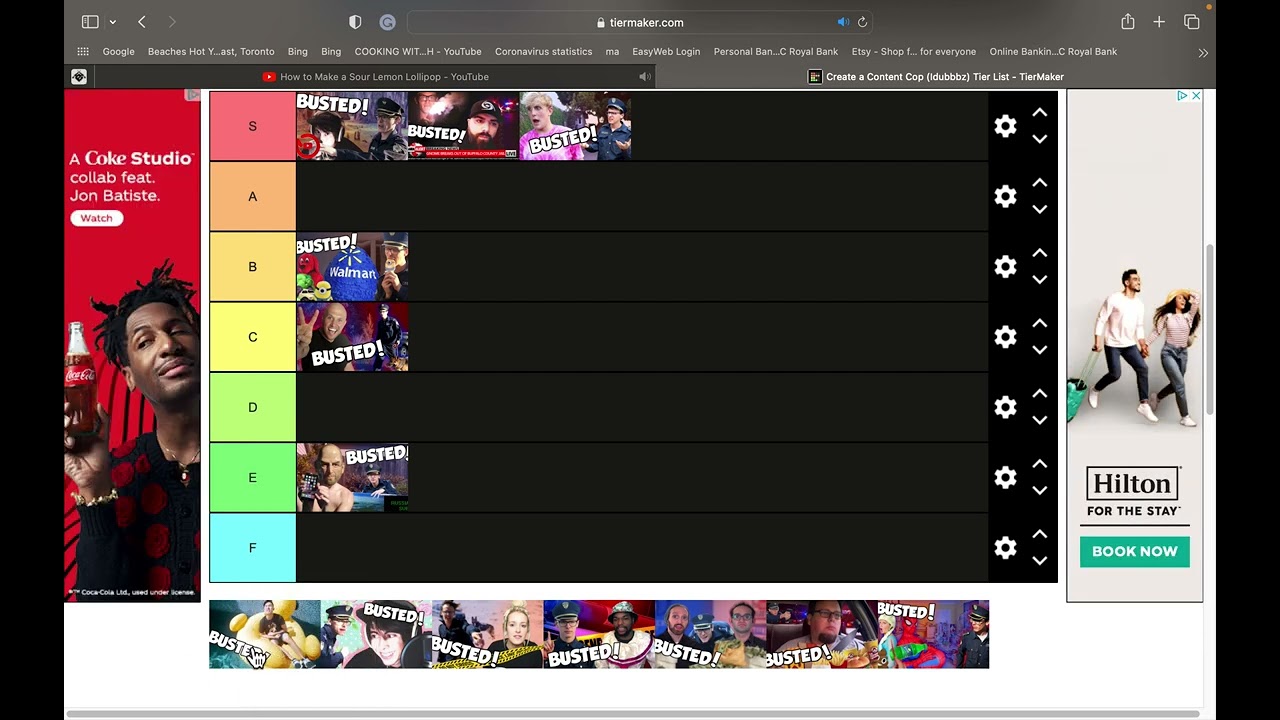 Idubbbz content cop tier list