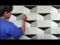 Cat tembok 3D motif batu alam susun | 3d wallpaint