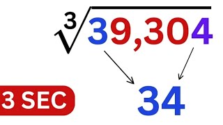 Cube Root in 3 seconds - Crazy Math Trick