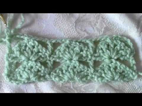 Easy to crochet little fan stitch pattern - YouTube