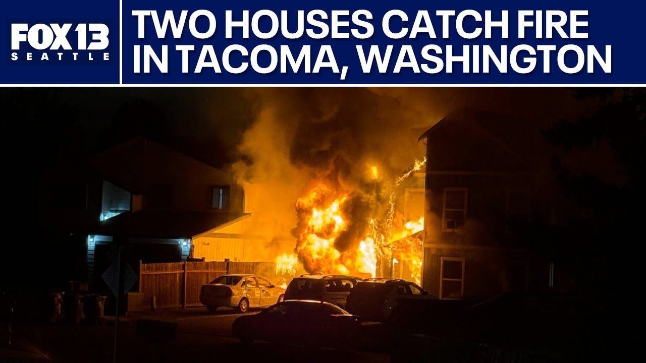 Two houses catch fire in Tacoma, WA - YouTube