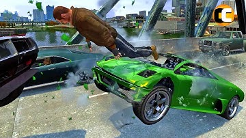No Seatbelt Car Crashes - GTA 4 Euphoria physics