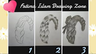 How to draw hair|How to draw a girl hairs for beginners | cute hair style drawing step by step #art