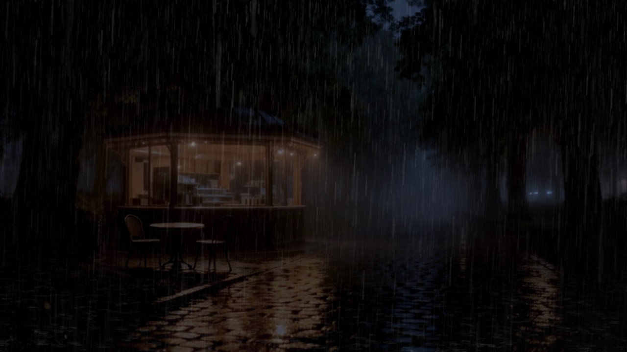 Midnight Rain for Deep Sleep 🌧️ Heavy Rain & Gentle Distant Thunder Ambience