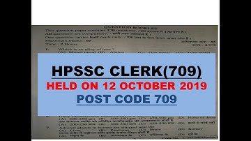 HPSSC ACCOUNTANT CUM CLERK POST CODE 709 SOLVED QUESTION PAPER HELD ON 12 OCTOBER 2019