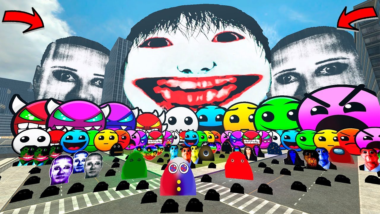 Furious Angry Munci Family & Gigant Yoshie & Sprunki Family, Obunga Family Nextbot in Gmod
