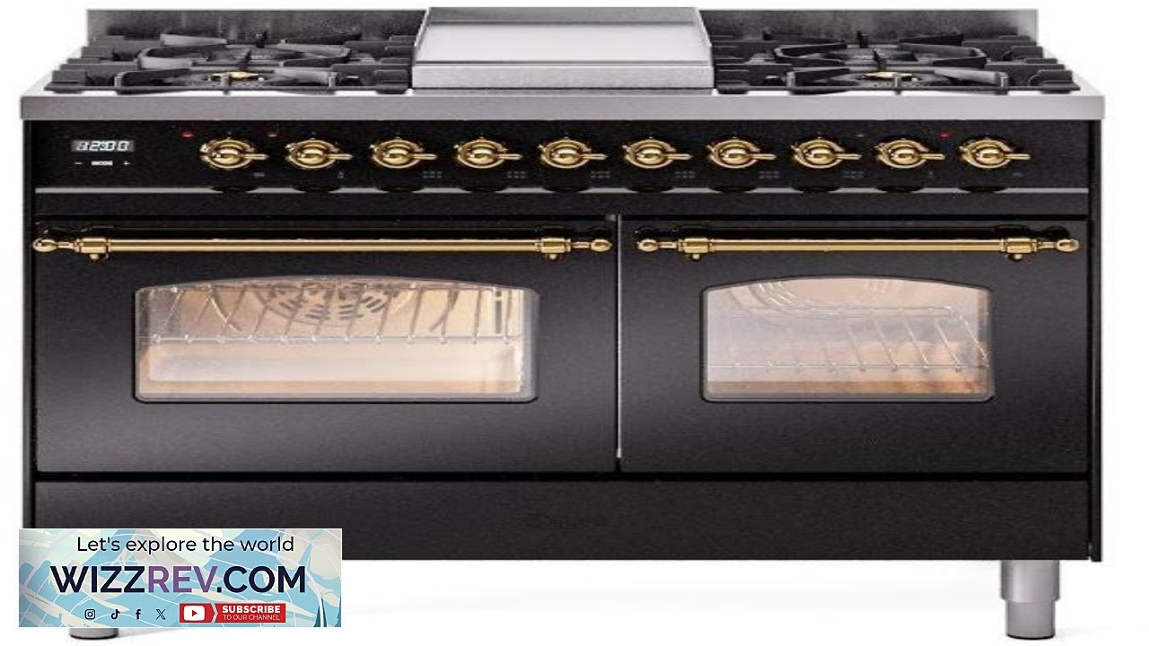 Nostalgie II 40" Dual Fuel Natural Gas Freestanding Range in Glossy Black