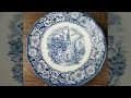 SOLD - 6 Tea Cups & Plates Liberty Blue Historic Colonial Scenes Old North Church Made New England