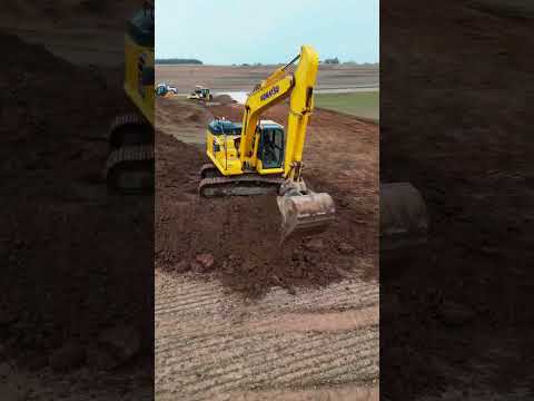 KOMATSU PC210: Digging a Pond from Scratch | Drone View# #viralvideo #excavator