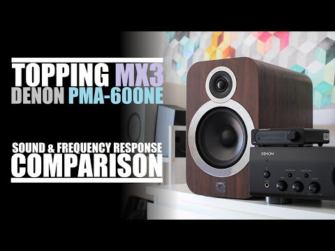 Denon PMA-600NE  vs  Topping MX3  @  Q Acoustics 3030i  ||  Sound & Frequency Response Comparison