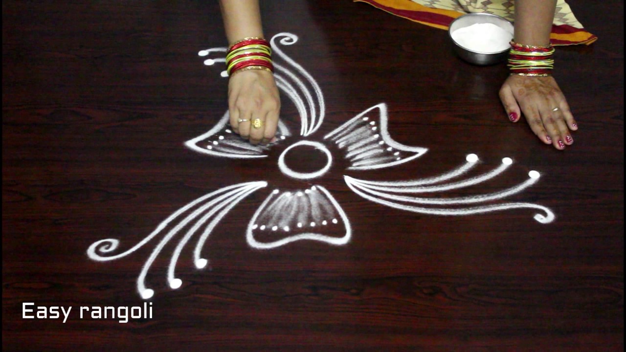 beautiful indian rangoli art designs with out dots || freehand ...