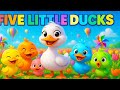 Five Little Ducks | Splash Dance – 3D Kids Song & Counting Nursery Rhyme