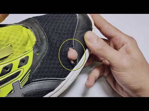 Learn by yourself how to do amazing repair of holes on your shoes