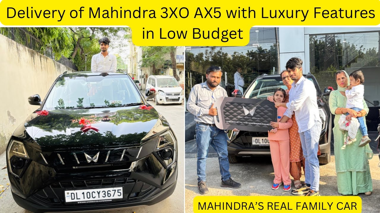 Delivery of Mahindra 3XO AX5 with Luxury Features in Low Budget ! Real Family Car🥰#mahindra #xuv3xo