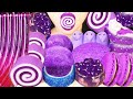 ASMR PURPLE DESSERT JELLY NOODLES, MOUSSE CAKE, MACARON, JELLO, MOCHI, MARSHMALLOW, EATING SOUNDS 먹방