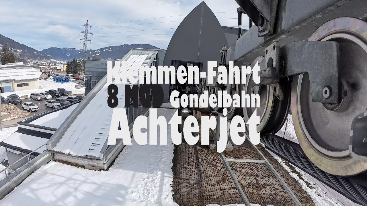 Klemmenfahrt Achterjet - Flachtrassierte Gondelbahn mit ein paar spezielen Stützentypen.