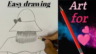 How To Draw A Girl Wearing Hat - Step By Step| Pencil Sketch| Bir Kız Nasıl Çizilir