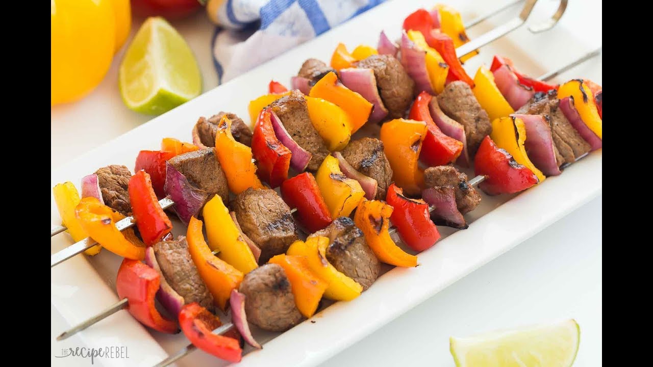 Fajita Steak Kabobs recipe - YouTube