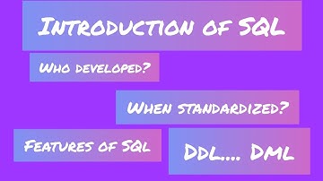 Introduction of SQL | What can SQL can do? |  DDL and DML commands